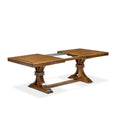 9-Piece Walnut Acacia Wood Dining Set with Faux Leather Chairs M573