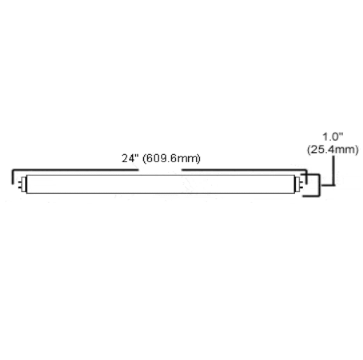 24 Inch T8 Fluorescent Tube Light Bulb 17W 4100K Cool White 2800 Lumen G13 Bi-Pin Base Pack of 6 E192100