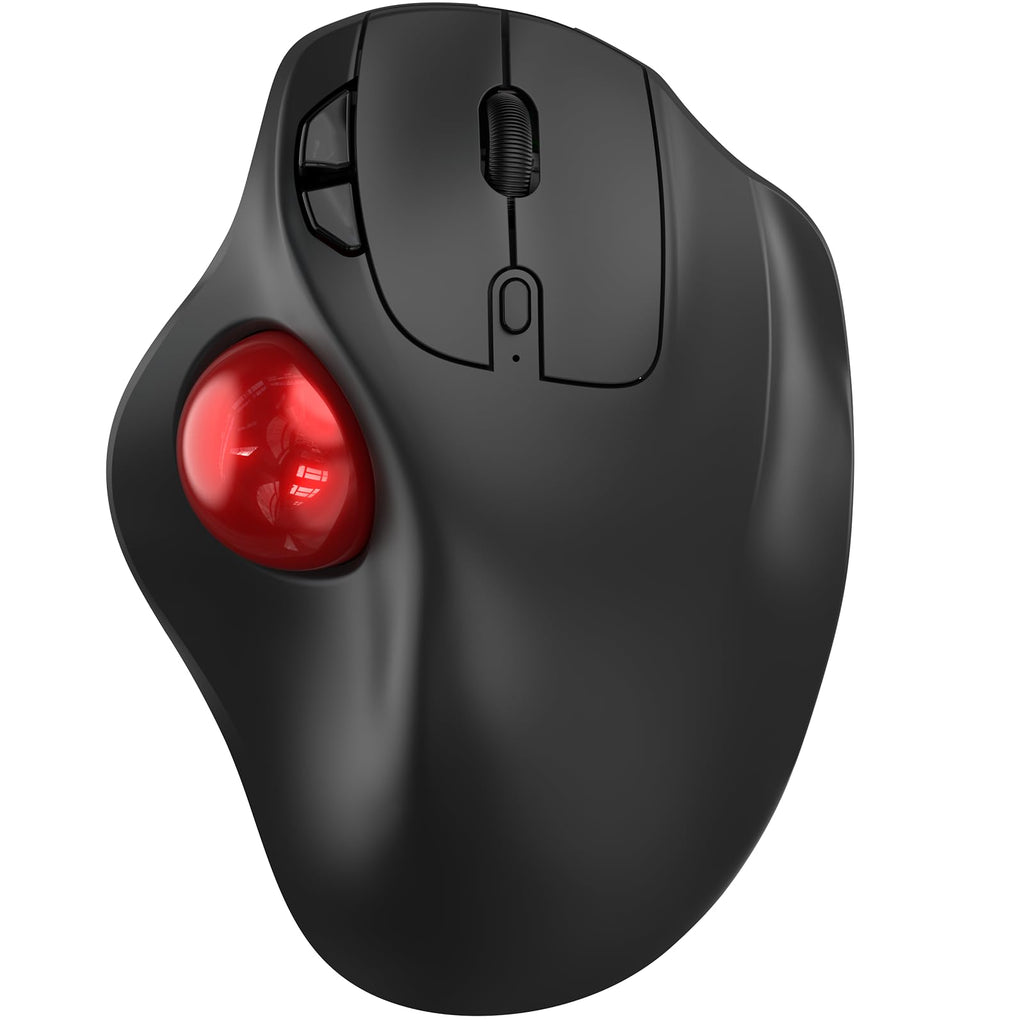 Wireless Trackball Mouse, Ergonomic with 30° Tilt, 5 DPI, Red A848639