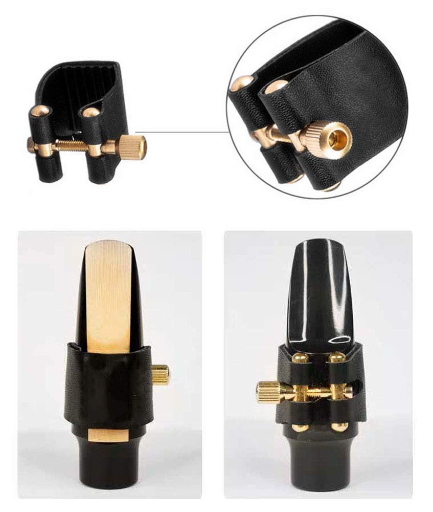 Alto Saxophone Mouthpiece Leather Ligature Fastener Black E627410