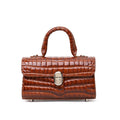Genuine Cowhide Crocodile Embossed Crossbody Shoulder Bag O83325