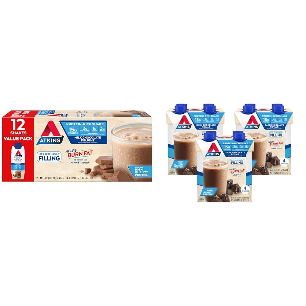 Milk Chocolate & Dark Chocolate Protein Shake, 15g Protein, 12 Count Z218432