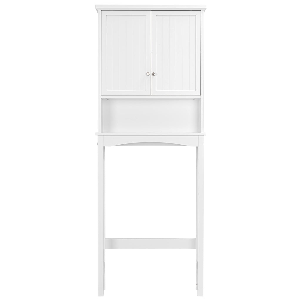 Over the Toilet Storage Cabinet with Doors, Adjustable Shelf, White J18313