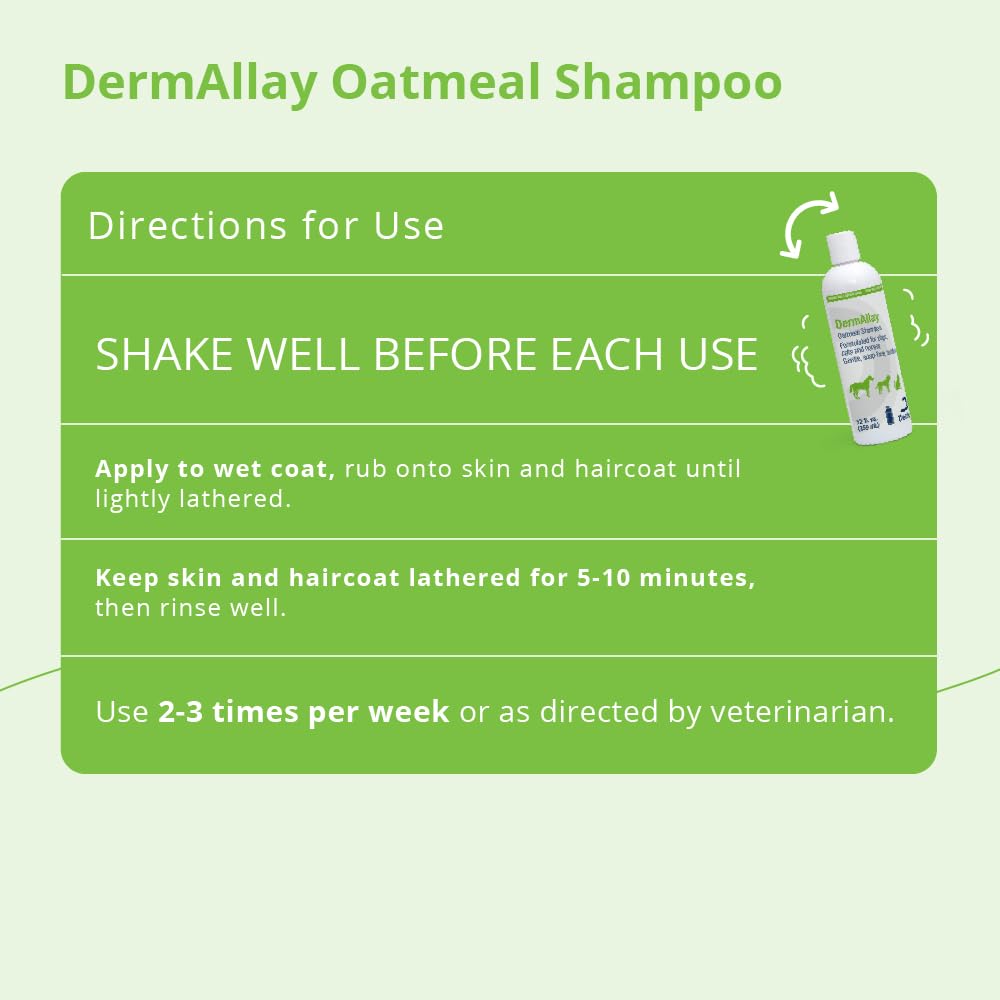 Oatmeal Shampoo for Dogs, Cats and Horses, 12 Fl Oz K511555