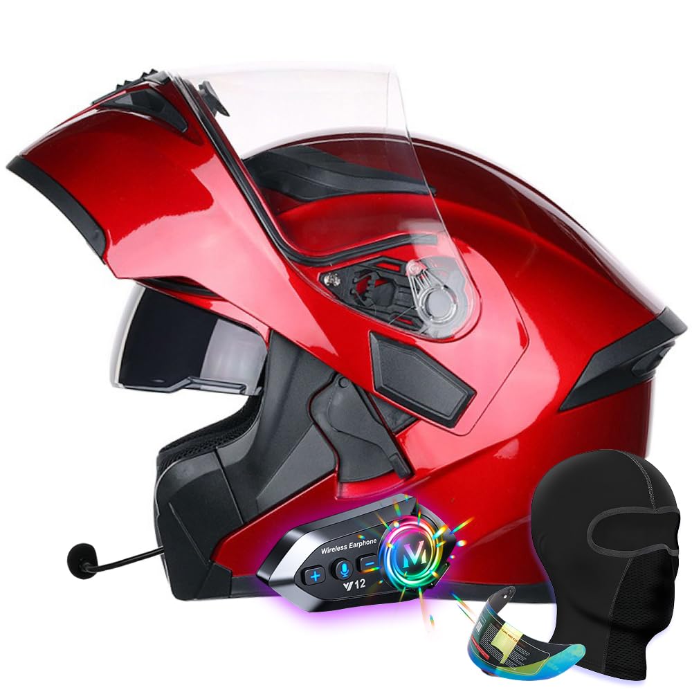 DOT Approved Flip-Up Full Face Modular Motorcycle Helmet with Dual Visors Q96724