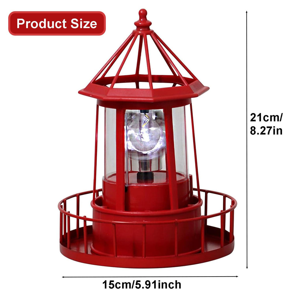 Waterproof Rotating Solar Lighthouse Statue E775