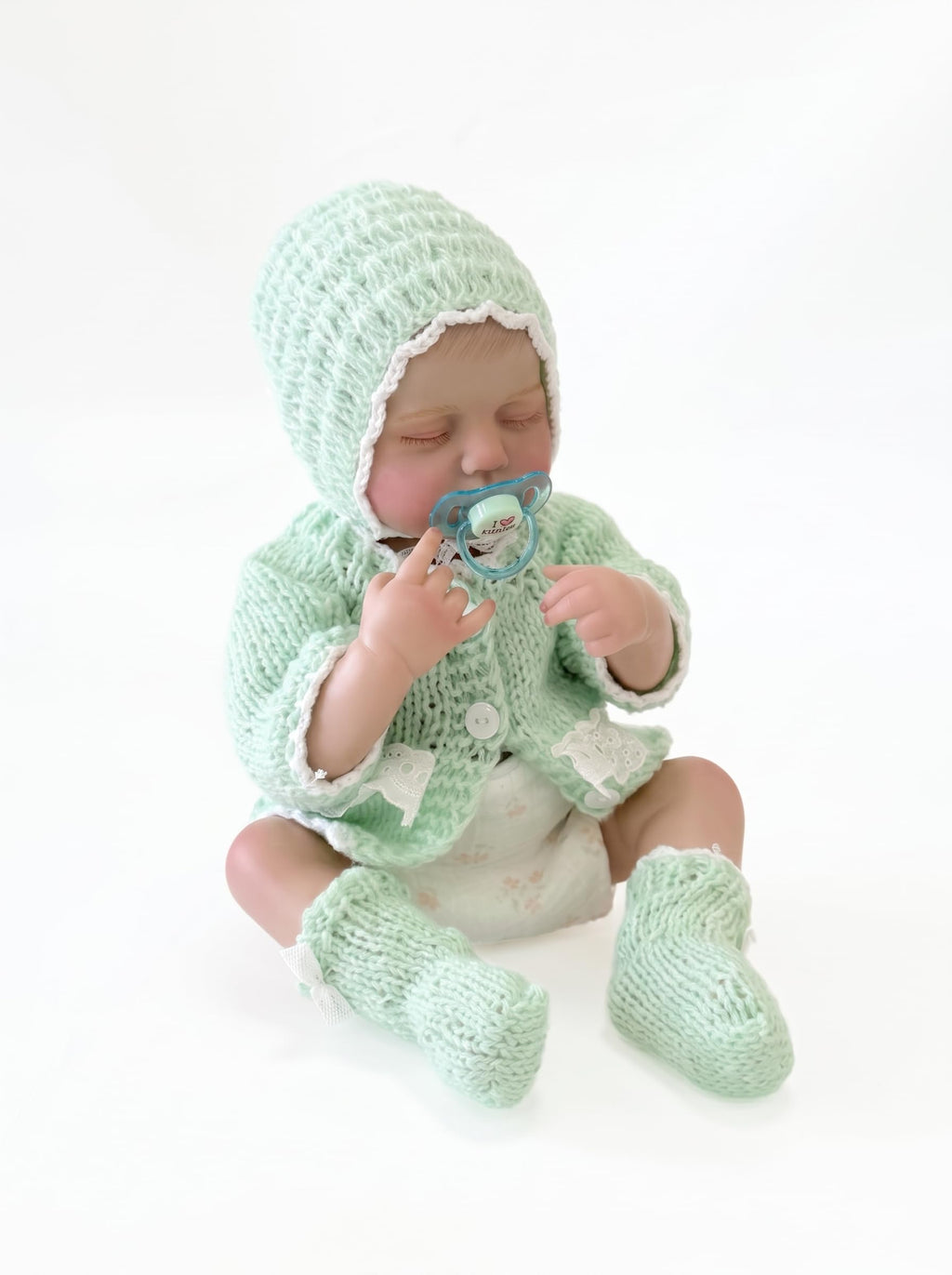 20-Inch Sleeping Reborn Baby Doll with Knitted Hat M80448