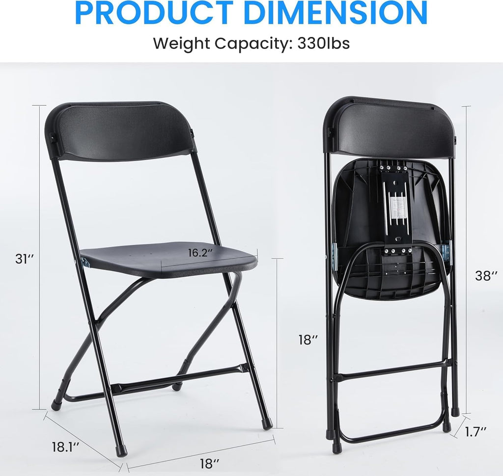4 Pack Black Plastic Folding Chairs L717