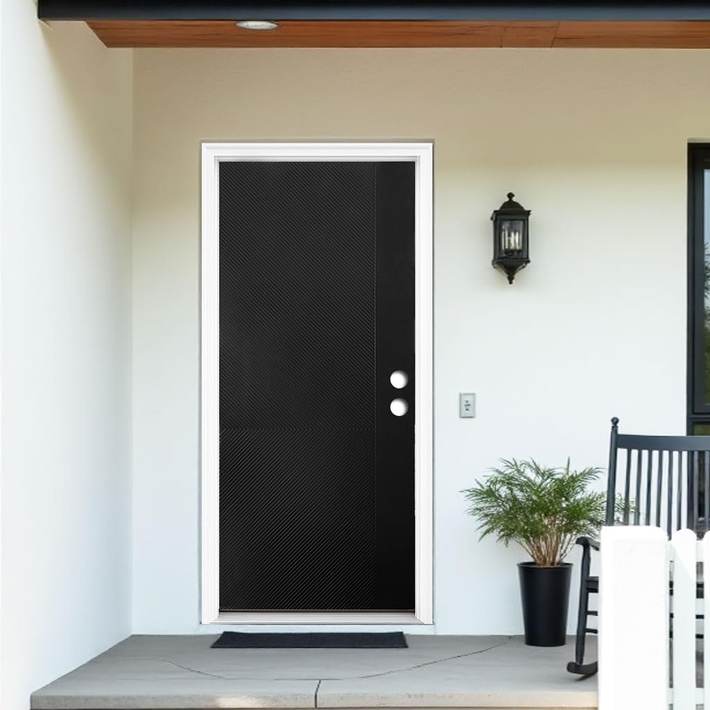 Fiberglass Front Door 36" x 80" Left-Hand Inswing Black X12808
