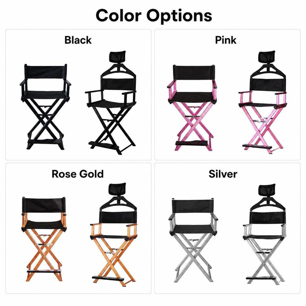 Folding Makeup Artist Chair with Headrest J2106