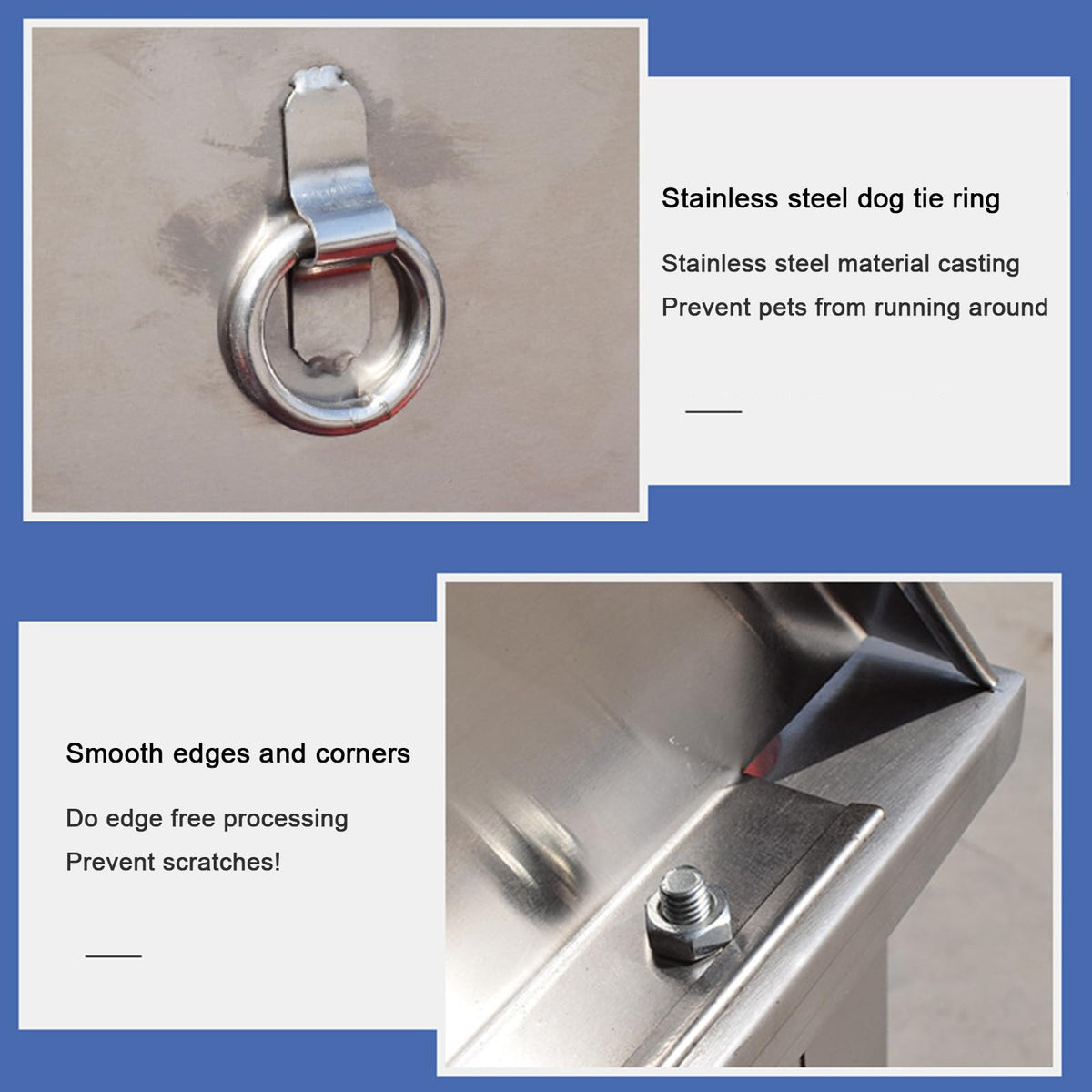 Stainless Steel Dog Grooming Station with Non-Slip Stairs & Sliding Door I39888