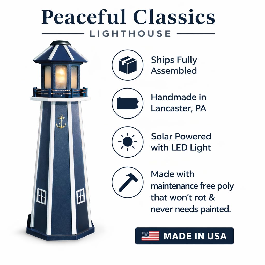 Navy 4ft Solar Lighthouse R51982