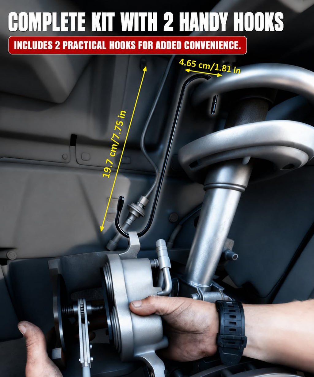 Brake Caliper Compression Tool with 2 Steel Plates and 2 Hooks Q4341