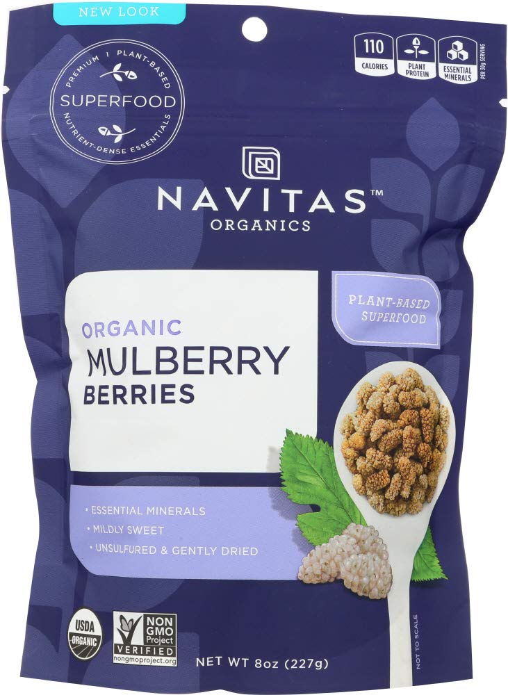 Organic Sun-Dried White Mulberries 8 oz Pack of 3 E2009