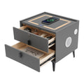 Smart Nightstand with Fingerprint Lock, Wireless Charging & 2-Drawer E6254