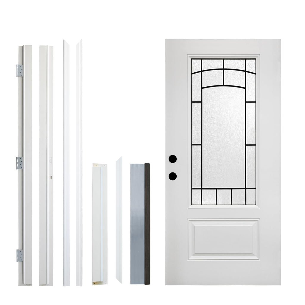 36 x 80 Smooth Fiberglass Entry Door with Brickmould E139