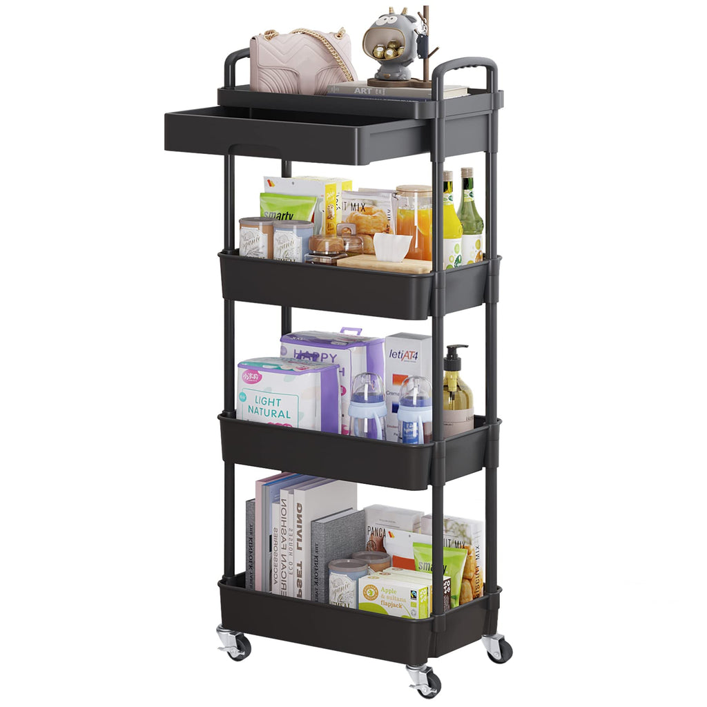 4-Tier Utility Cart with Drawer & Wheels L41886