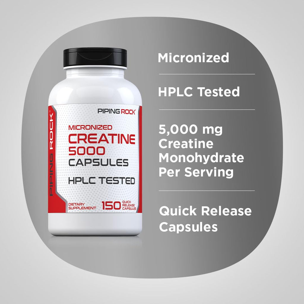 Creatine Monohydrate Capsules 5000mg 150 Pills E7710