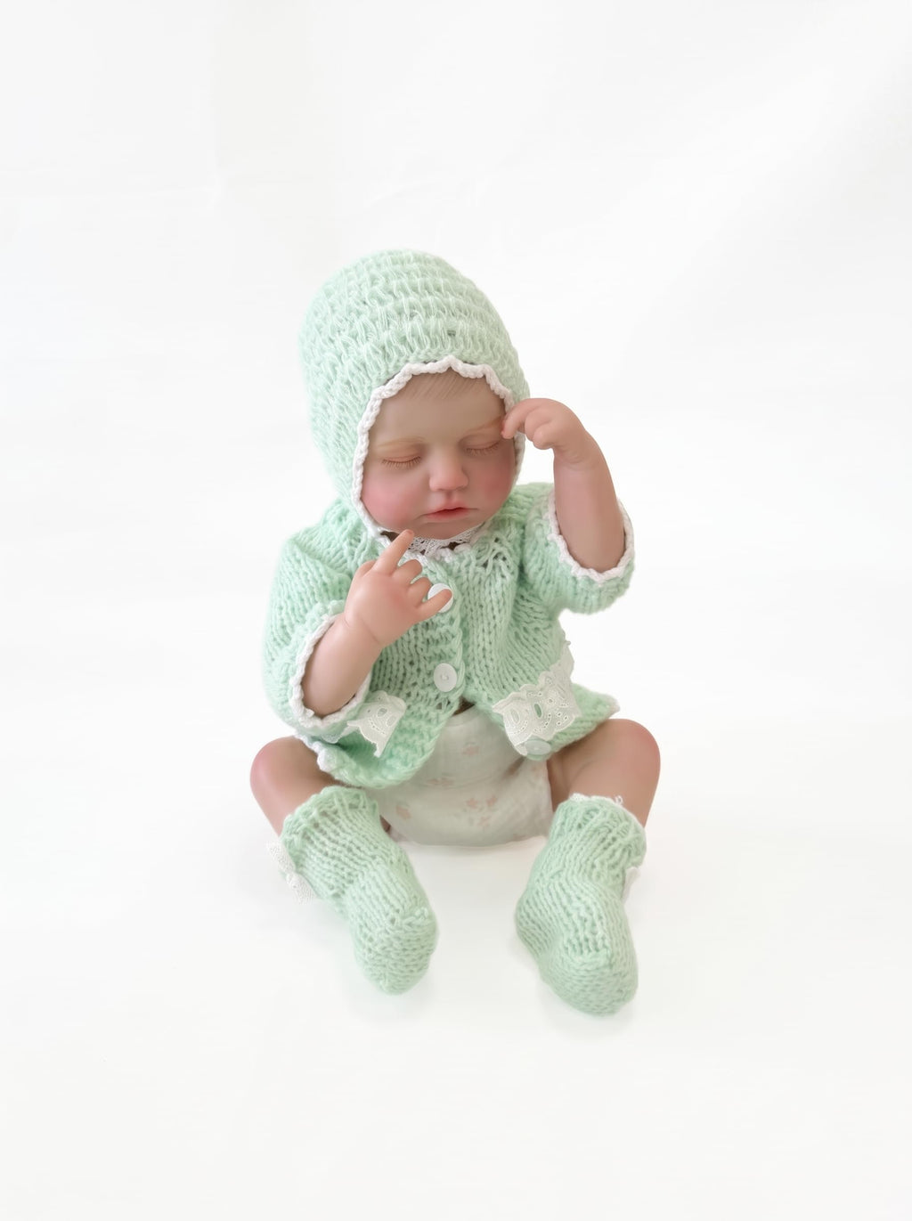 20-Inch Sleeping Reborn Baby Doll with Knitted Hat M80448