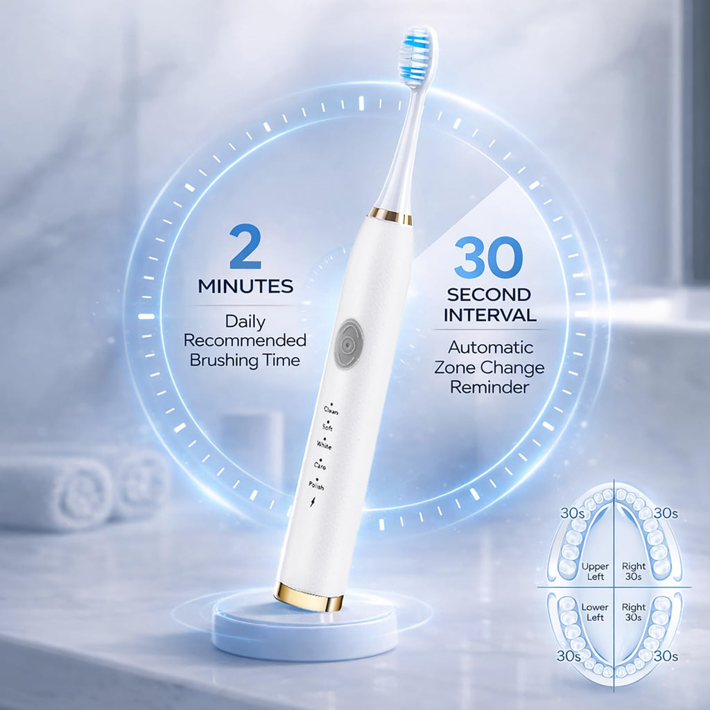 2 Pack Electric Toothbrush with 10 Replacement Brush Head C86456