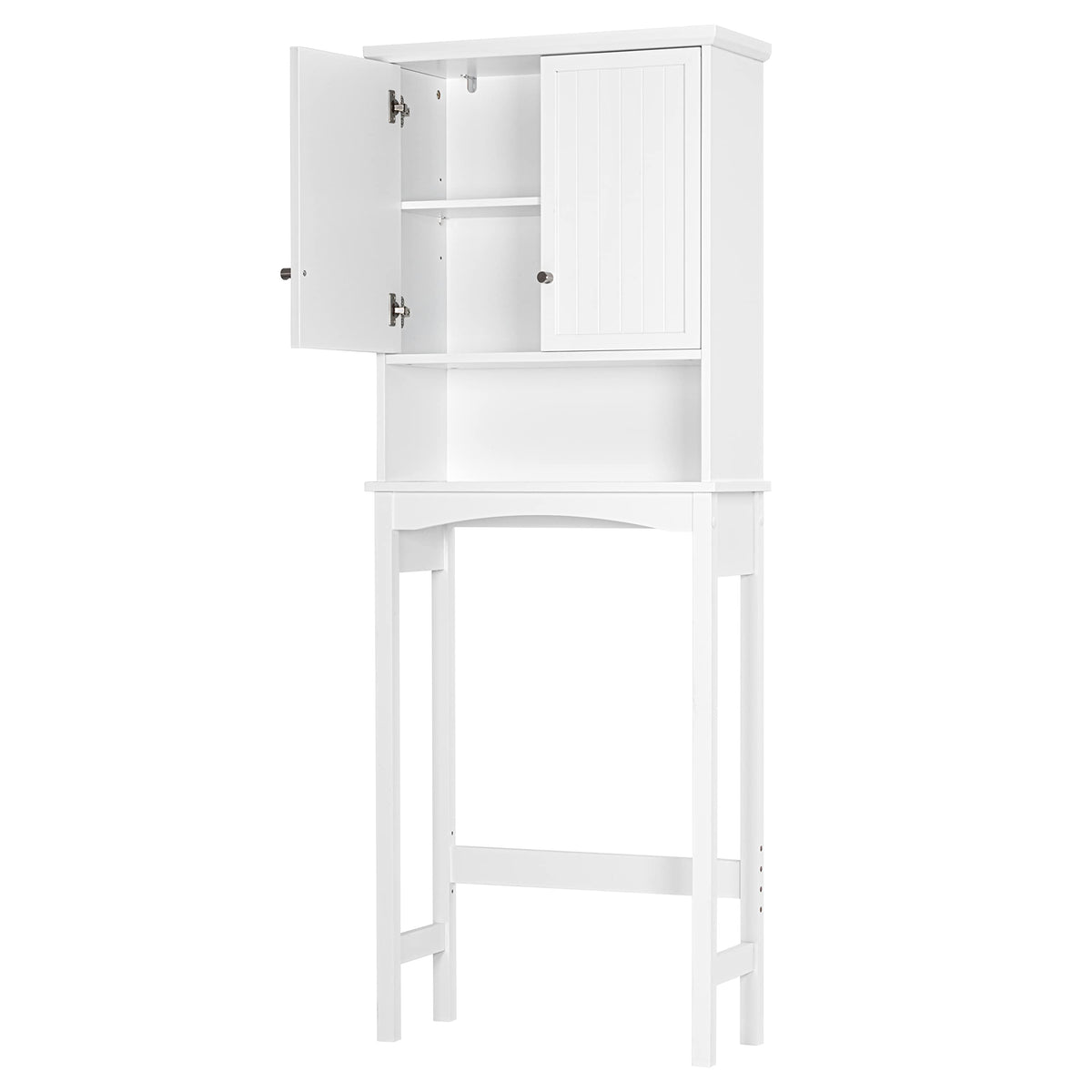 Over the Toilet Storage Cabinet with Doors, Adjustable Shelf, White J18313