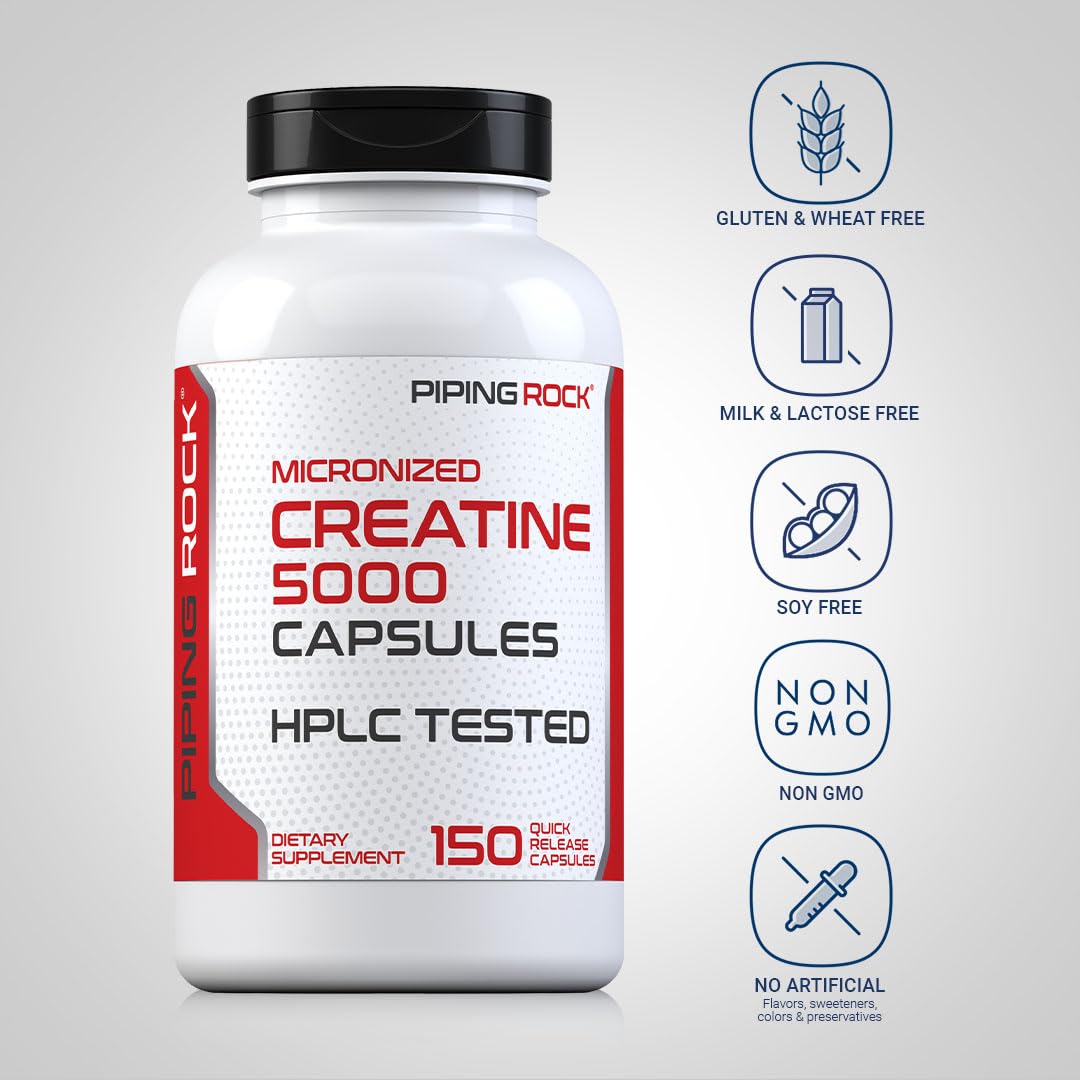 Creatine Monohydrate Capsules 5000mg 150 Pills E7710