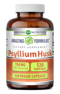 Psyllium Husk 750mg Veggie Capsules Supplement 120 Count H16476