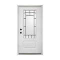 36 x 80 Smooth Fiberglass Entry Door with Brickmould E139