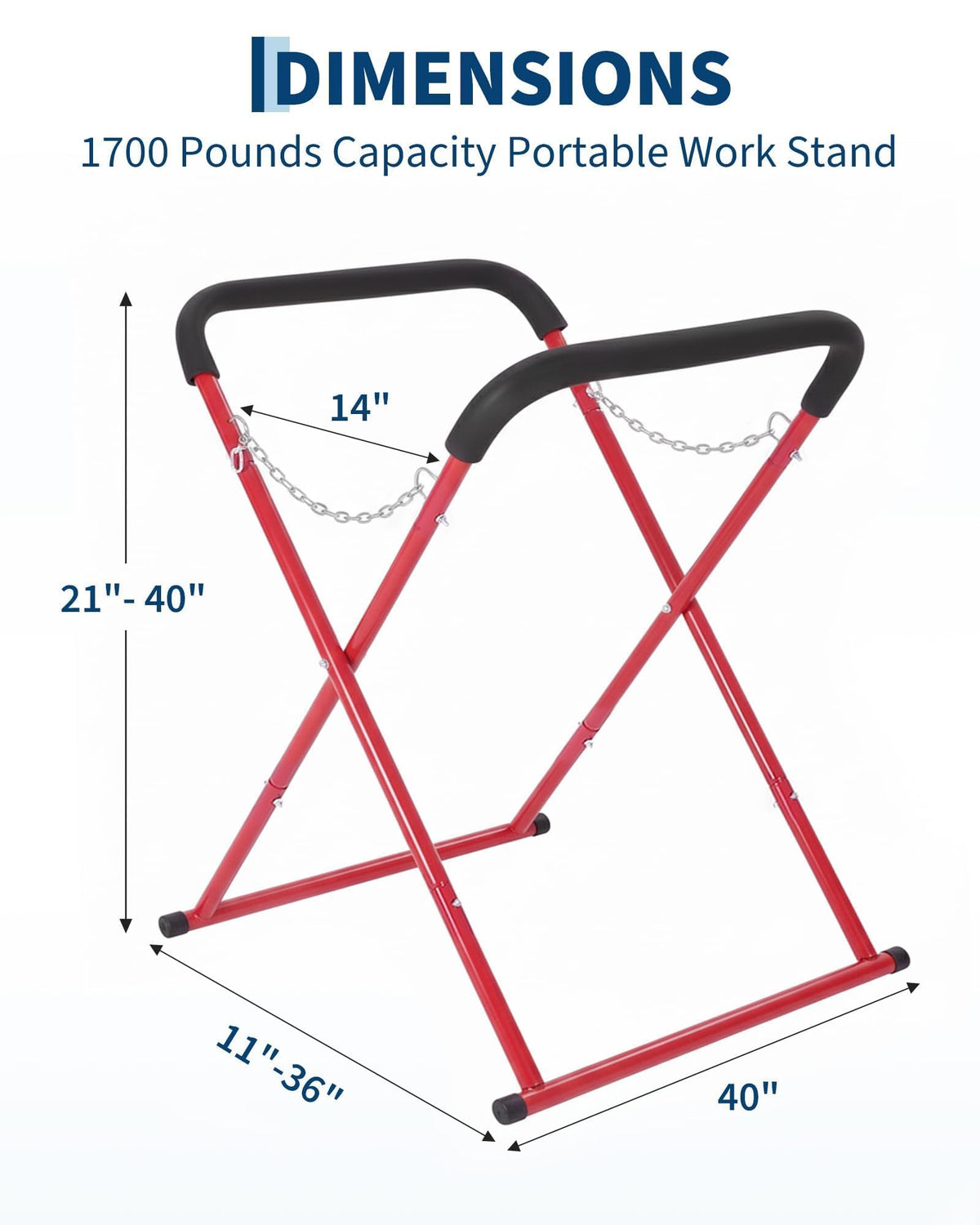 Folding Auto Body Work Stand 500 LBS Capacity Adjustable Height J360669