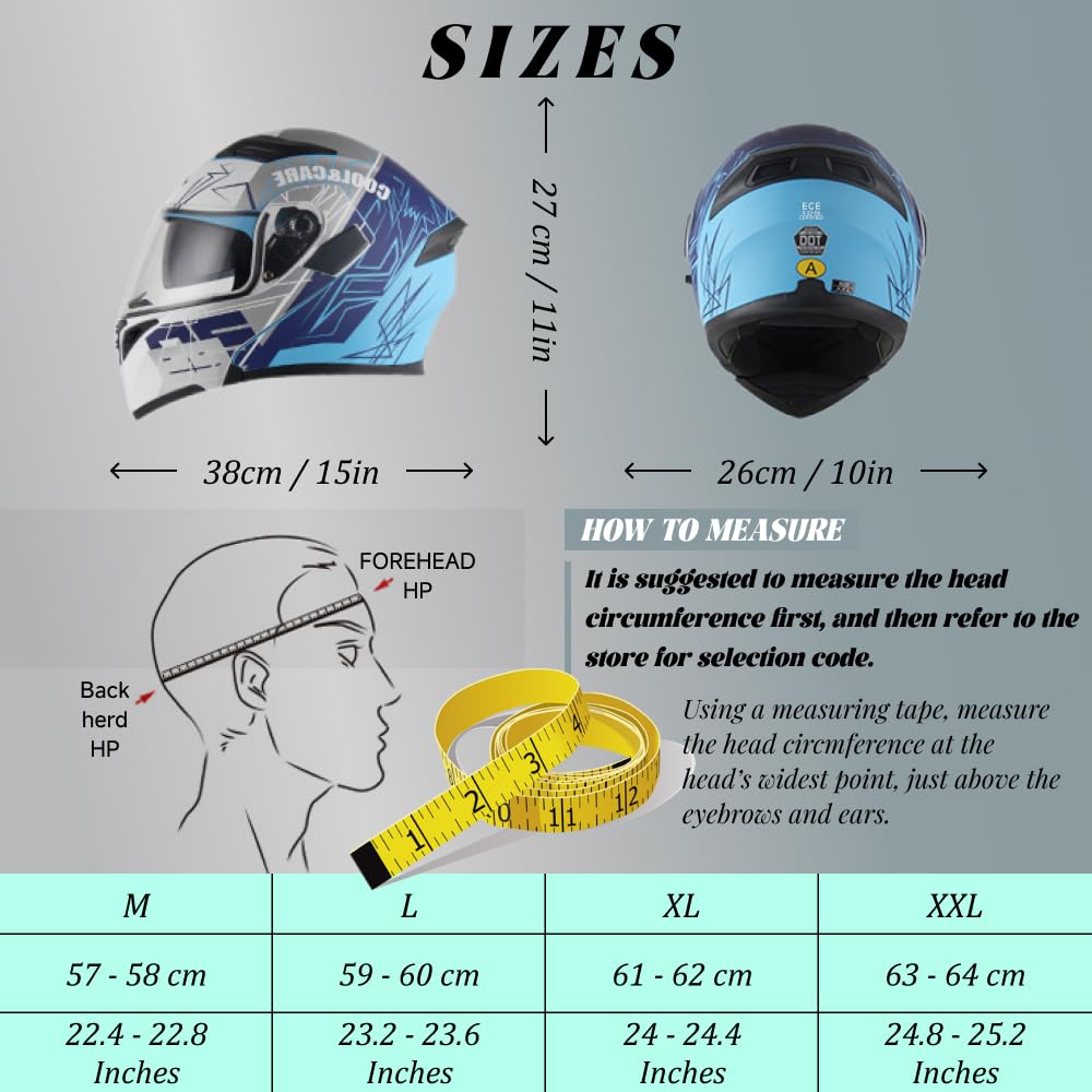 DOT Approved Flip-Up Full Face Modular Motorcycle Helmet with Dual Visors Q96724