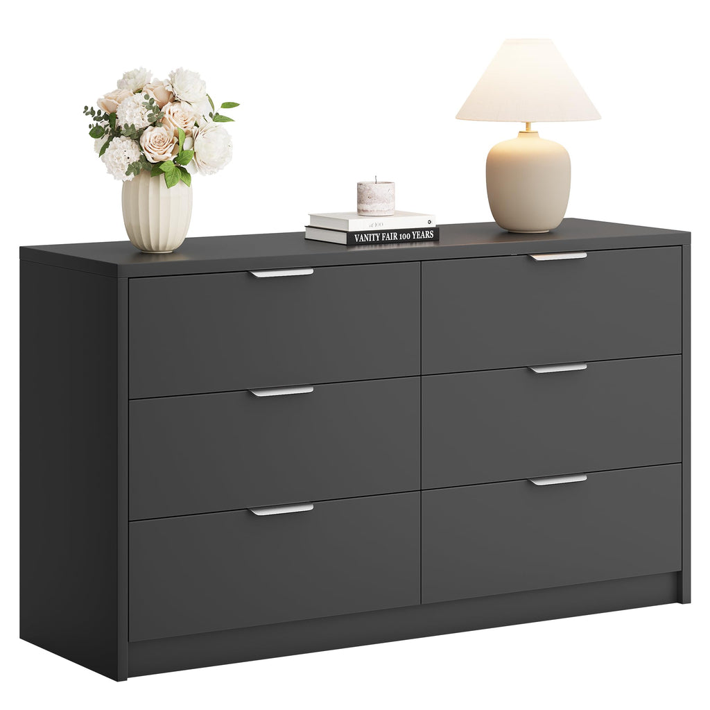 53" Wide 6 Drawer Wood Dresser U897
