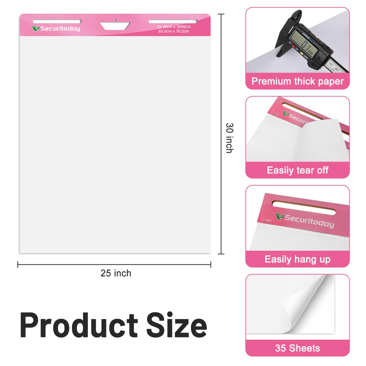 Sticky Easel Pad 25 x 30 Inch Flip Chart Paper 30 Sheets 4 Pads K271084