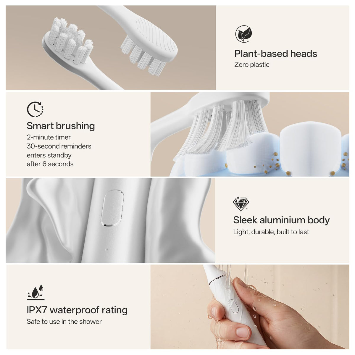 Rechargeable UV Sanitizing Sonic Toothbrush Black White S186