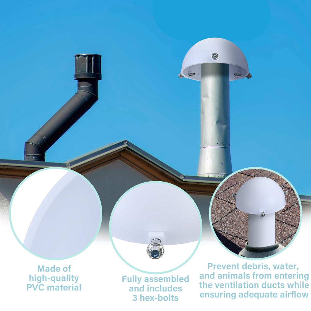 2 Pcs White Mushroom Vent Cap R95876