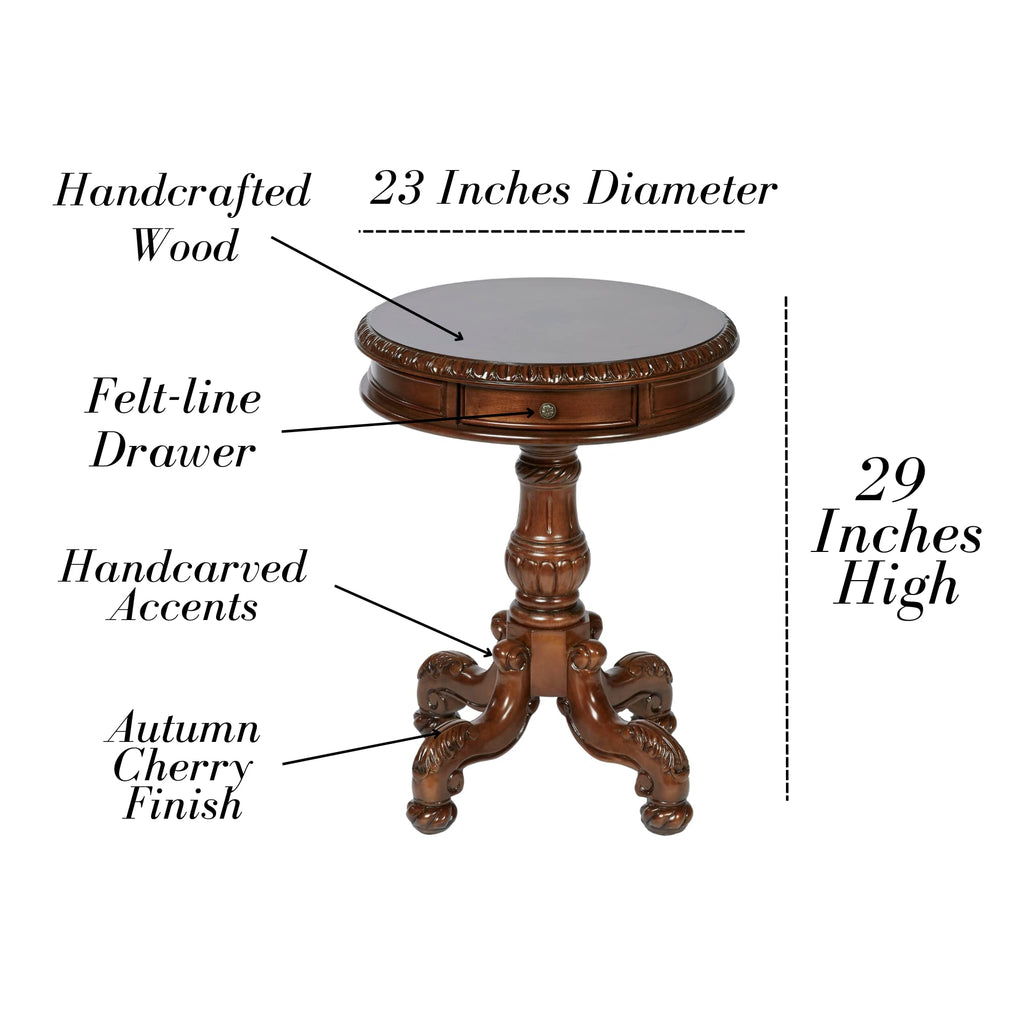 Autumn Cherry Pedestal End Table Q90508