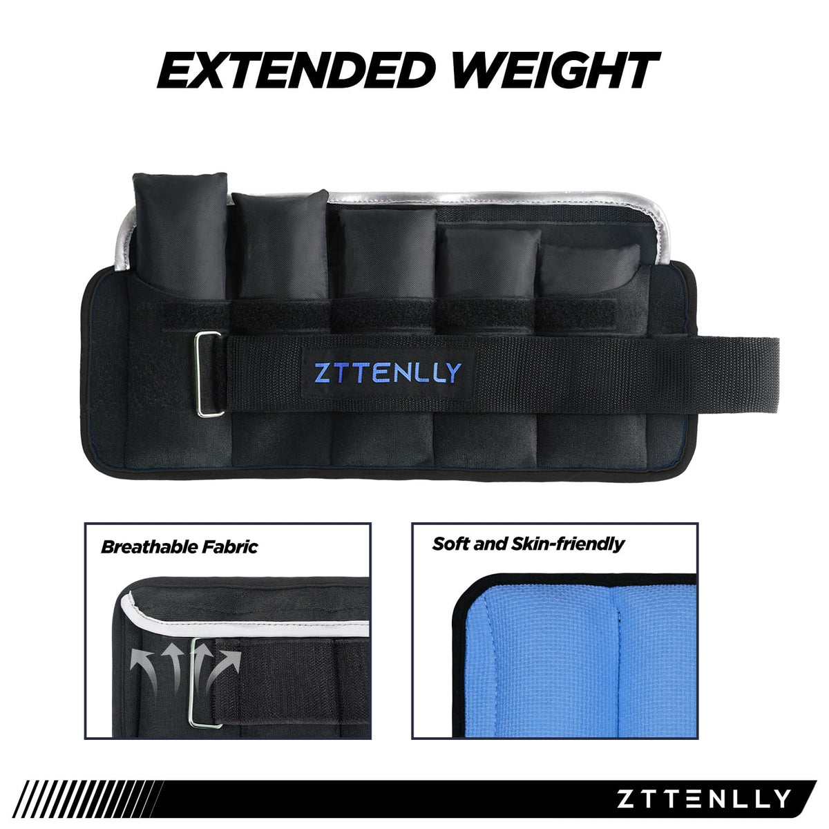 Adjustable Ankle Weights Pair with Carry Bag I4792