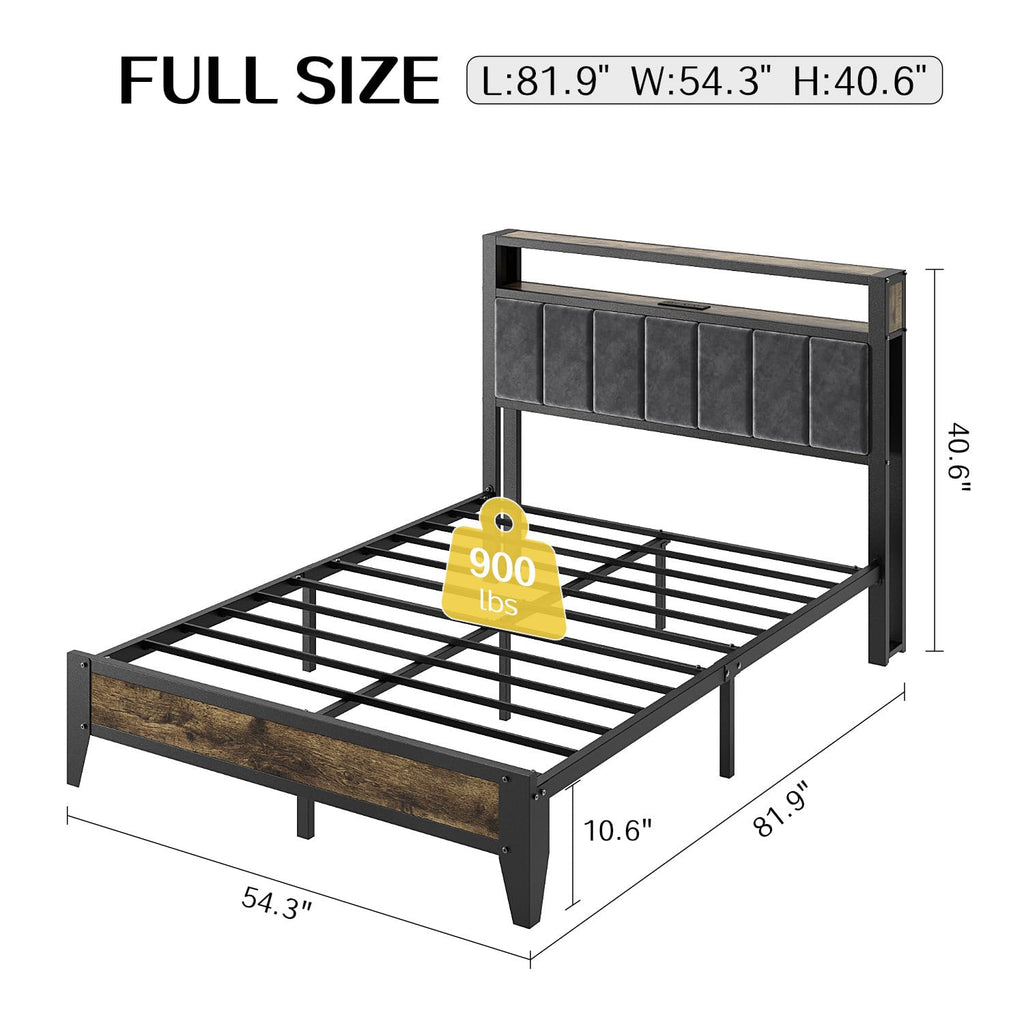 Full Size Bed Frame with Headboard F8763