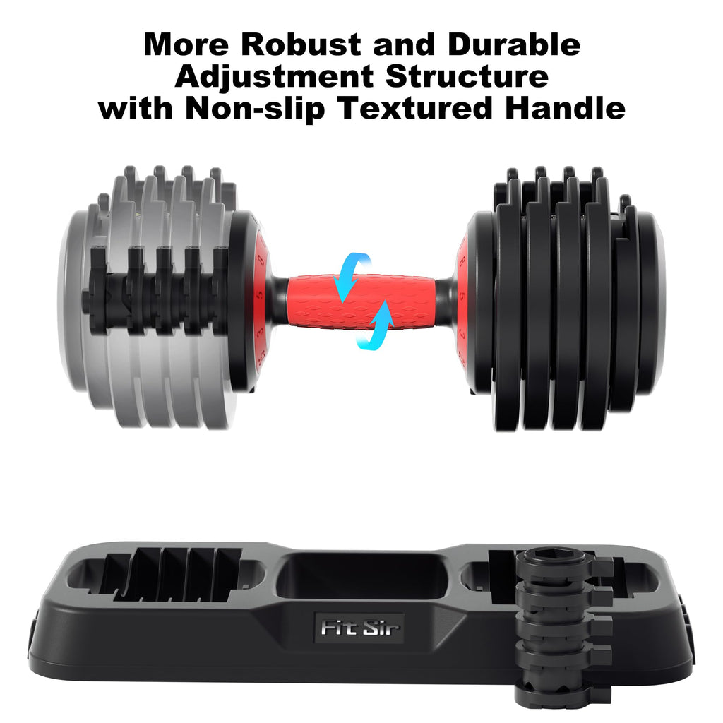 Adjustable Dumbbell Set 25LB/50LB/90LB with Storage Tray A8705