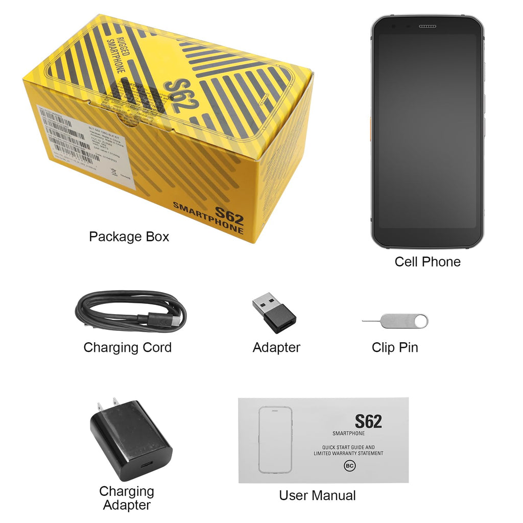 Unlocked Rugged Cell Phone 128GB IP68 Waterproof Android Smartphone Black U4287
