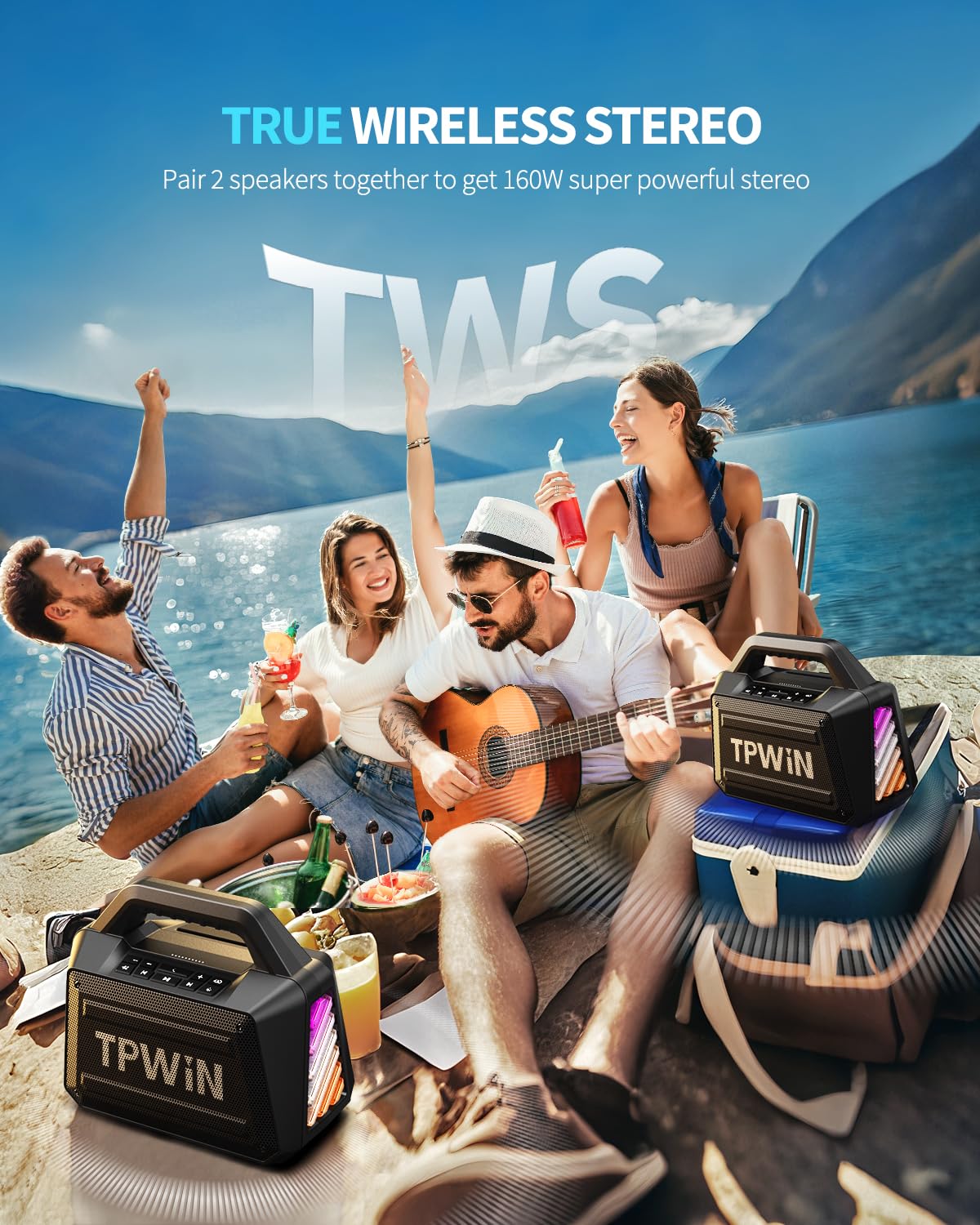 80W IPX6 Waterproof Portable Bluetooth Speaker C682684