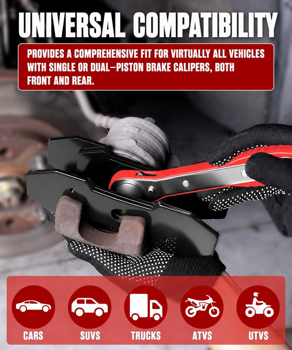 Brake Caliper Compression Tool with 2 Steel Plates and 2 Hooks Q4341