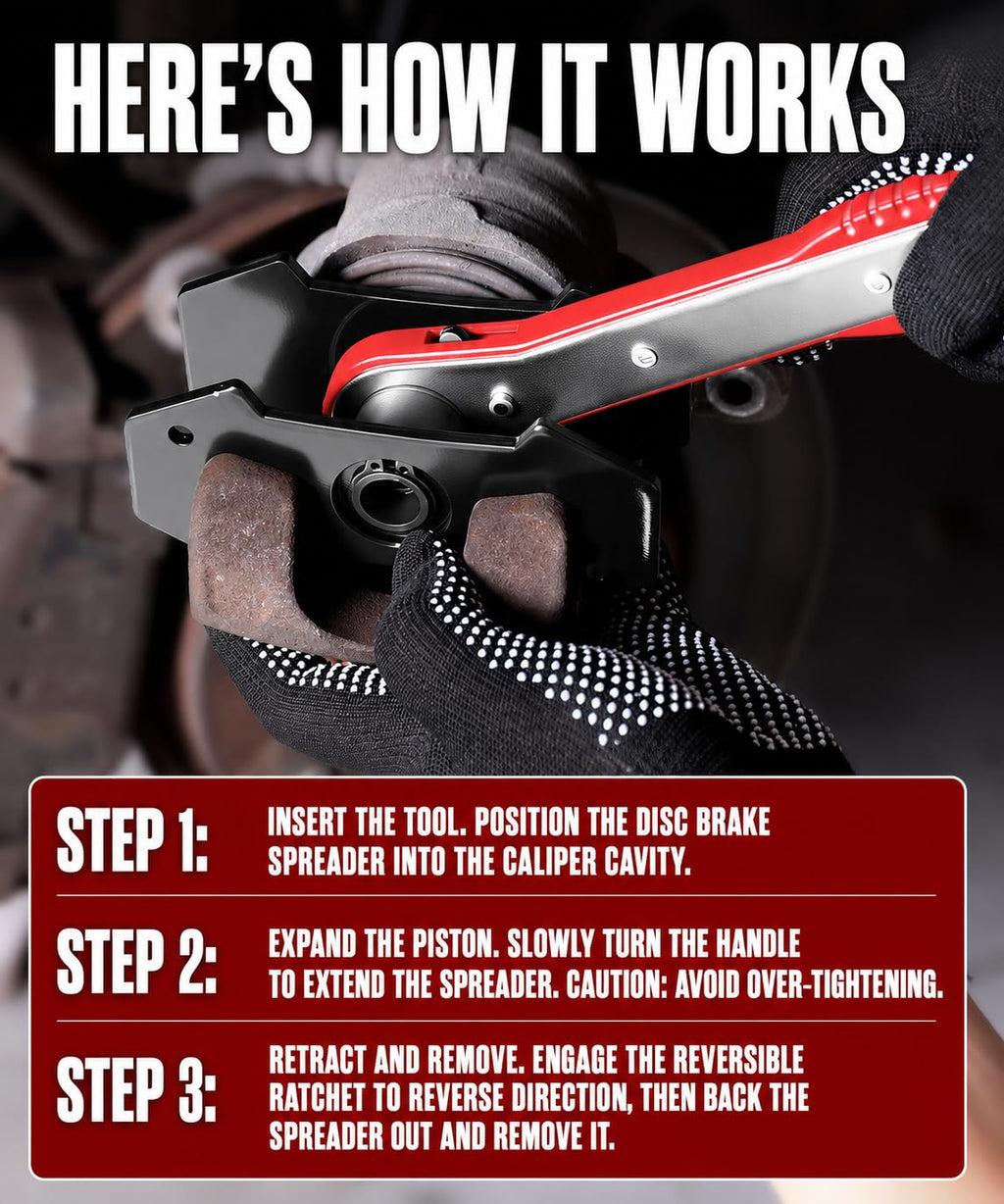 Brake Caliper Compression Tool with 2 Steel Plates and 2 Hooks Q4341