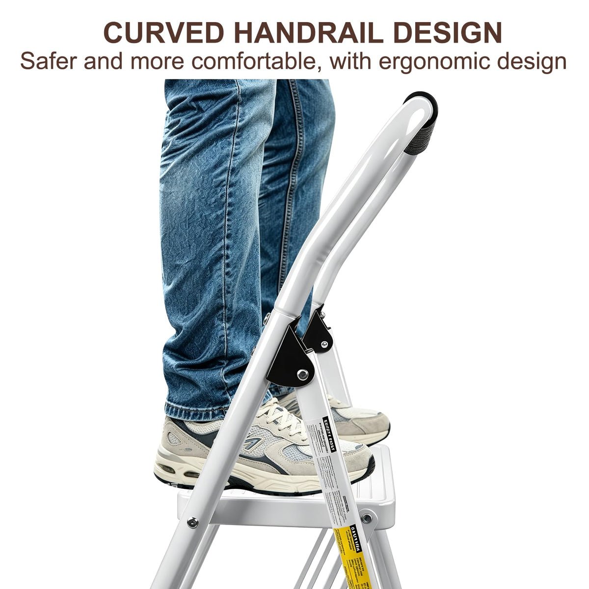 2 Step White Folding Ladder J812358