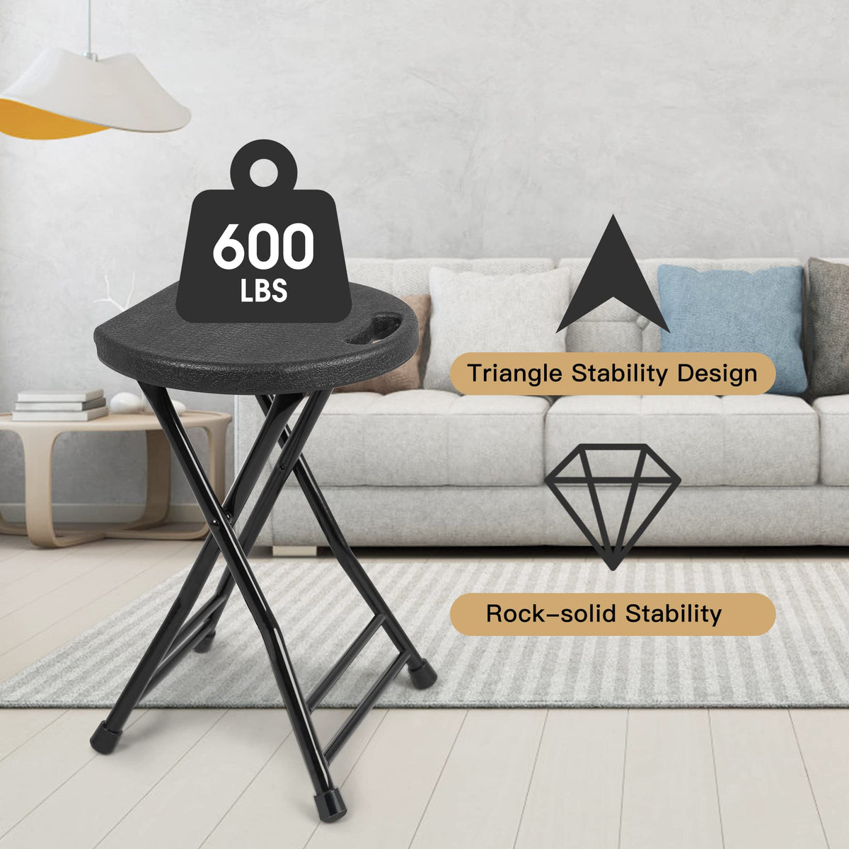 Folding Stool with 2 Pack Seat Cushion D76130