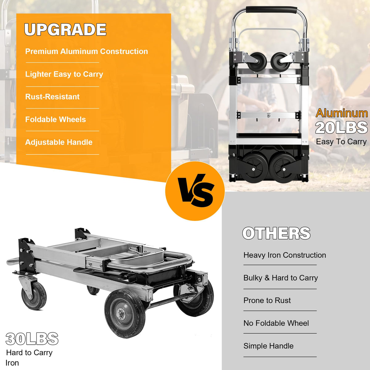 3 in 1 Convertible Folding Hand Truck with 2 Straps V444052