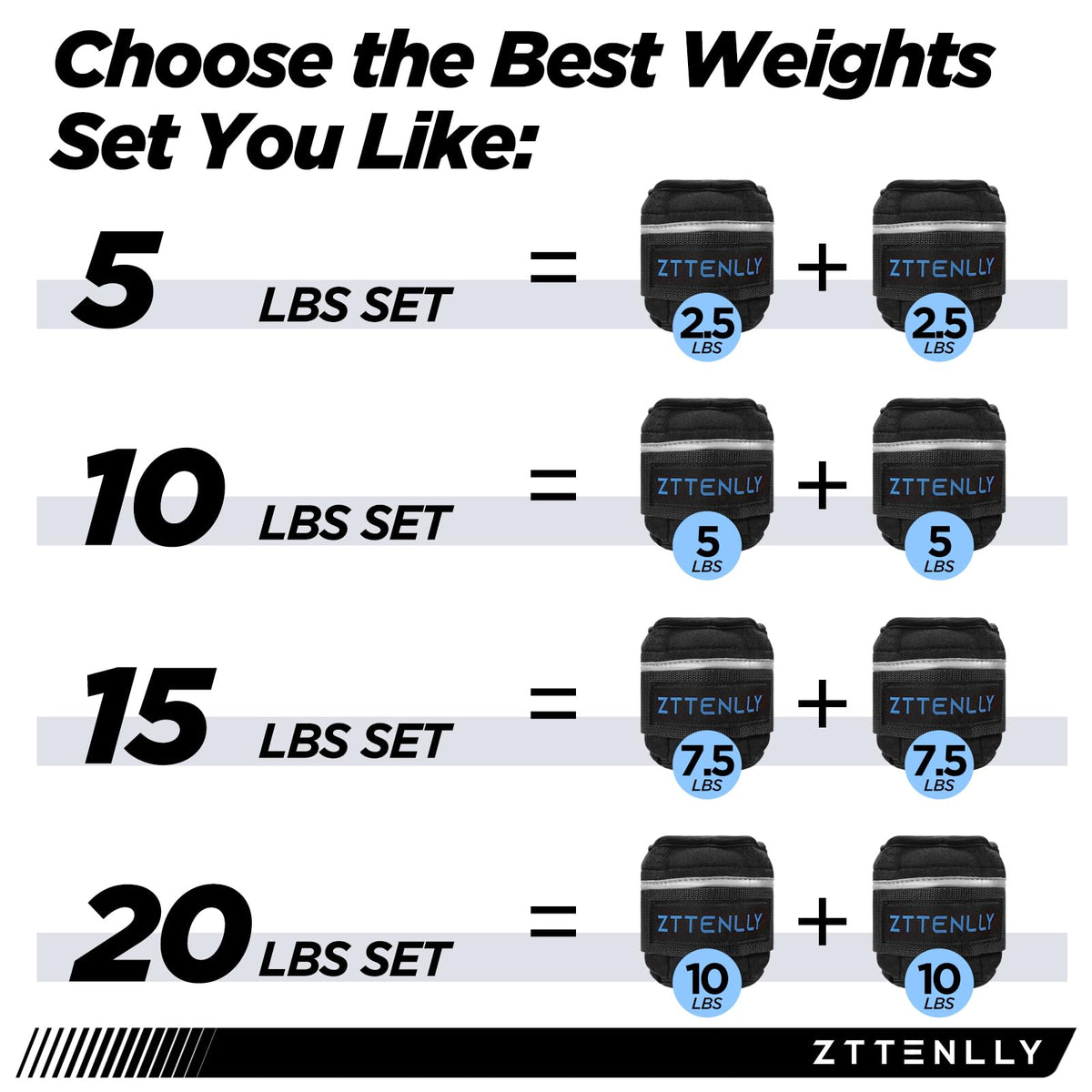 Adjustable Ankle Weights Pair with Carry Bag I4792
