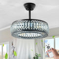 20" Black Crystal Ceiling Fan with Lights R638539