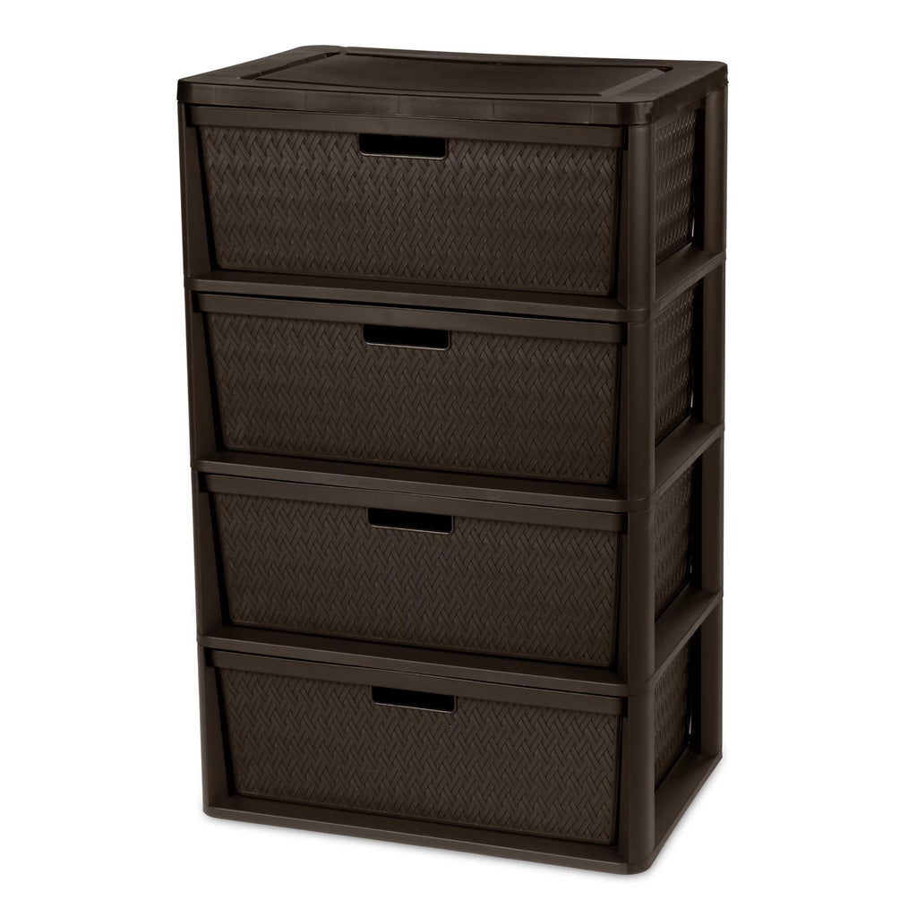 Brown 4 Drawer Plastic Storage Organizer T932