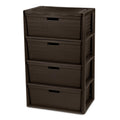 Brown 4 Drawer Plastic Storage Organizer T932
