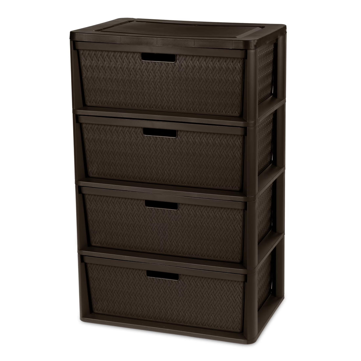 Brown 4 Drawer Plastic Storage Organizer T932